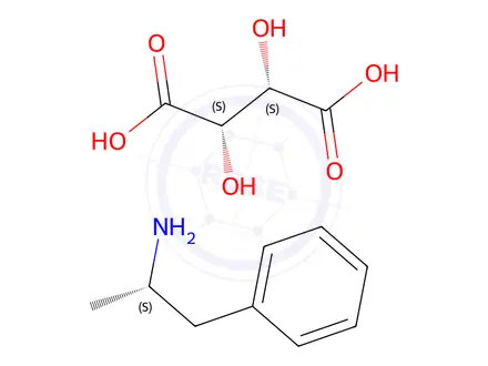 Chemical structure of L-α-Methyl-phenethylamine D-Tartrate