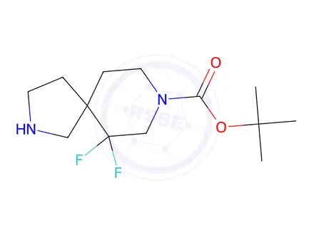 Chemical structure of tert-Butyl 6,6-difluoro-2,8-diazaspiro[4.5]decane-8-carboxylate