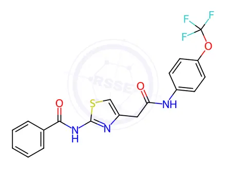 Chemical structure of N-(4-(2-Oxo-2-((4-(trifluoromethoxy)phenyl)amino)ethyl)thiazol-2-yl)benzamide