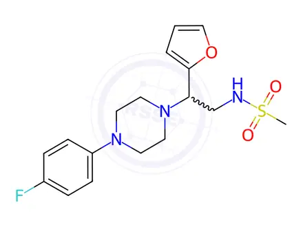Chemical structure of N-(2-(4-(4-Fluorophenyl)piperazin-1-yl)-2-(furan-2-yl)ethyl)methanesulfonamide