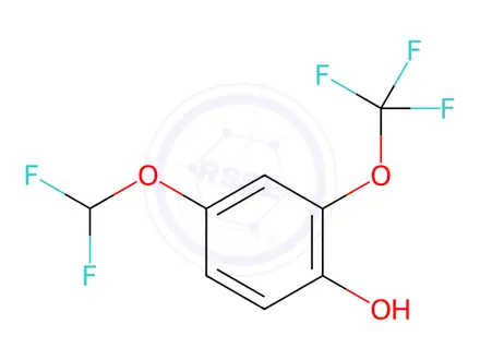 Chemical structure of 4-(Difluoromethoxy)-2-(trifluoromethoxy)phenol
