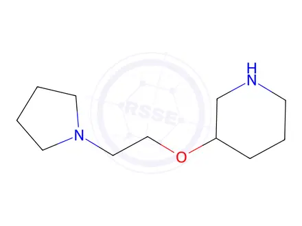 Chemical structure of 3-(2-(Pyrrolidin-1-yl)ethoxy)piperidine