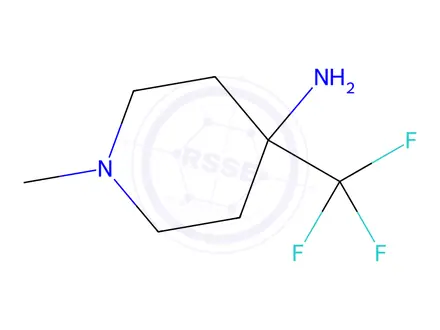 Chemical structure of 1-Methyl-4-(trifluoromethyl)piperidin-4-amine