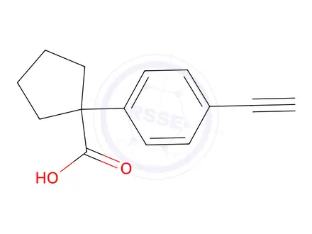 Chemical structure of 1-(4-Ethynylphenyl)cyclopentane-1-carboxylic acid