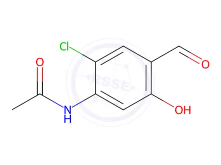 Chemical structure of N-(2-Chloro-4-formyl-5-hydroxy-phenyl)-acetamide