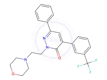 Chemical structure of 2-(2-Morpholinoethyl)-6-phenyl-4-(3-(trifluoromethyl)phenyl)pyridazin-3(2H)-one