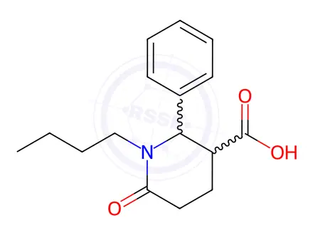 Chemical structure of 1-butyl-6-oxo-2-phenyl-3-piperidinecarboxylic acid