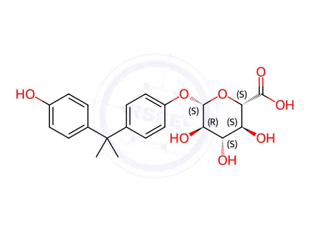 Chemical structure of Bisphenol A β-D-Glucuronide