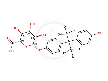 Chemical structure of Bisphenol A-d6 β-D-Glucuronide