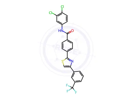 Chemical structure of N-(3,4-dichlorophenyl)-4-(4-(3-(trifluoromethyl)phenyl)thiazol-2-yl)benzamide
