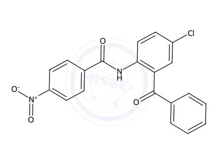 Chemical structure of N-(2-benzoyl-4-chlorophenyl)-4-nitrobenzamide