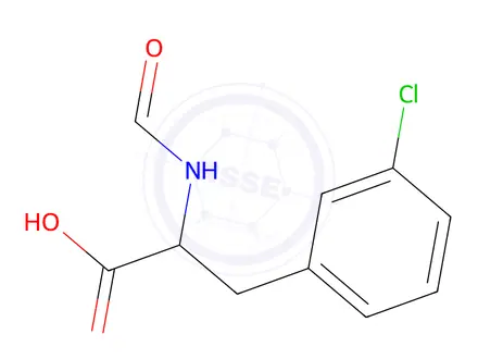 Chemical structure of 3-(3-chlorophenyl)-2-formamidopropanoic acid