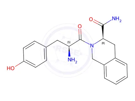 Chemical structure of H-Tyr-D-1,2,3,4-tetrahydroisoquinoline-3-carboxamide. HCl