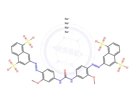 Chemical structure of tetrasodium 3,3'-[carbonylbis[imino(3-methoxy-4,1-phenylene)azo]]bisnaphthalene-1,5-disulphonate