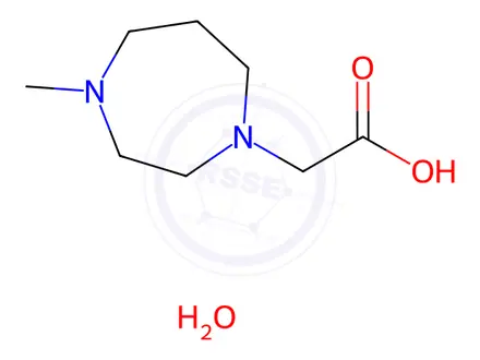 Chemical structure of 2-(4-Methyl-1,4-diazepan-1-yl)acetic acid hydrate