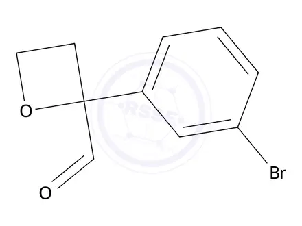 Chemical structure of 2-(3-Bromophenyl)oxetane-2-carbaldehyde