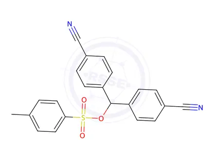 Chemical structure of Benzonitrile, 4,4'-[[[(4-methylphenyl)sulfonyl]oxy]methylene]bis-