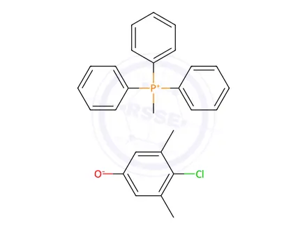 Chemical structure of methyltriphenylphosphonium, salt with 4-chloro-3,5-xylenol (1:1)