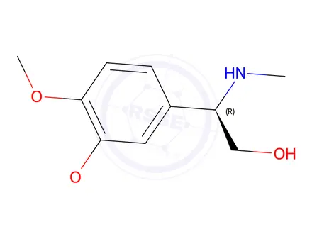 Chemical structure of (R)-2-(3,4-dimethoxyphenyl)-2-(methylamino)ethan-1-ol