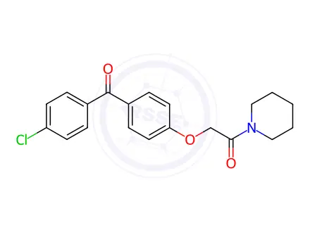 Chemical structure of (2-[4-(4-Chlorobenzoyl)phenoxy]-1-(1-piperidinyl)ethanone)