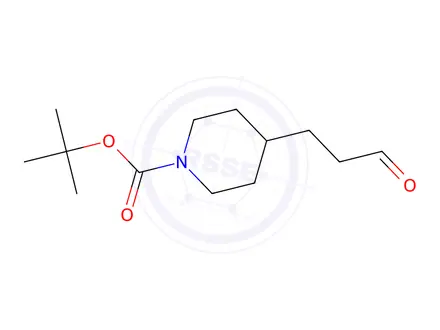 Chemical structure of tert-Butyl 4-(3-oxopropyl)piperidine-1-carboxylate