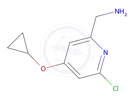 Chemical structure of (6-Chloro-4-cyclopropoxypyridin-2-yl)methanamine