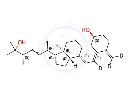 Chemical structure of 25-Hydroxyvitamin D2 (6,19,19-d3)