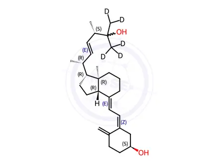 Chemical structure of 25-Hydroxy vitamin D2-[D6]