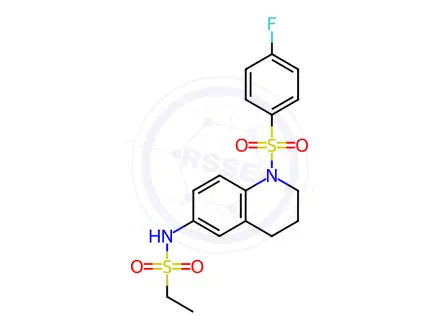 Chemical structure of N-(1-((4-Fluorophenyl)sulfonyl)-1,2,3,4-tetrahydroquinolin-6-yl)ethanesulfonamide