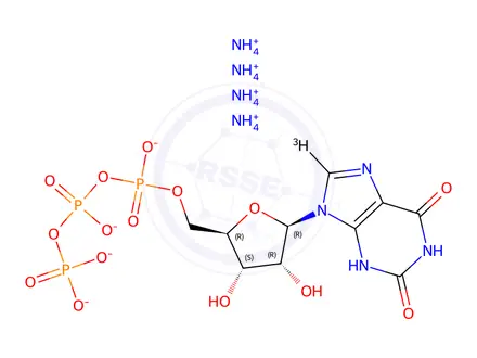 Chemical structure of XANTHOSINE-[8-3H] 5'-TRIPHOSPHATE TETRAAMMONIUM SALT