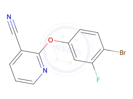 Chemical structure of 2-(4-Bromo-3-fluorophenoxy)nicotinonitrile