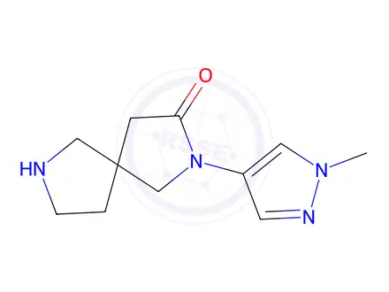 Chemical structure of 2-(1-Methyl-1H-pyrazol-4-yl)-2,7-diazaspiro[4.4]nonan-3-one