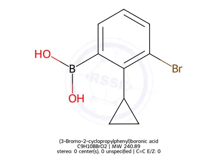 Chemical structure of (3-Bromo-2-cyclopropylphenyl)boronic acid