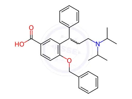 Chemical structure of N,N-Diisopropyl[3-(2-benzyloxy-5-carboxyphenyl)-3-phenylpropyl]amine