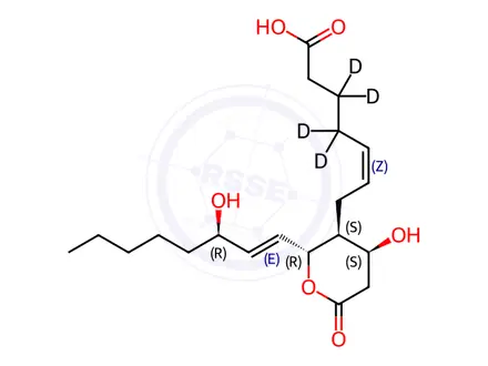 Chemical structure of 11-Dehydro Thromboxane B2-d4