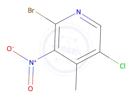 Chemical structure of 2-Bromo-5-chloro-4-methyl-3-nitropyridine