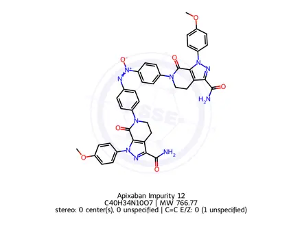Chemical structure of Apixaban N-Oxide Dimer