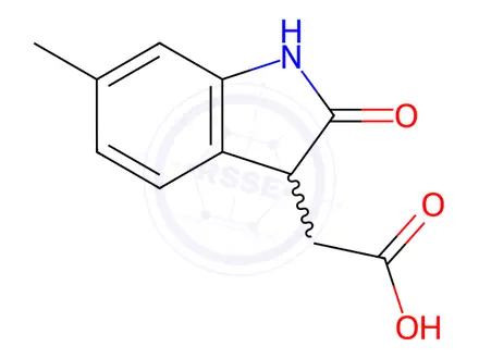 Chemical structure of (6-Methyl-2-oxo-2,3-dihydro-1H-indol-3-yl)acetic acid