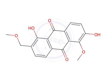 Chemical structure of 1,6-Dihydroxy-5-methoxy-2-(methoxymethyl)anthracene-9,10-dione