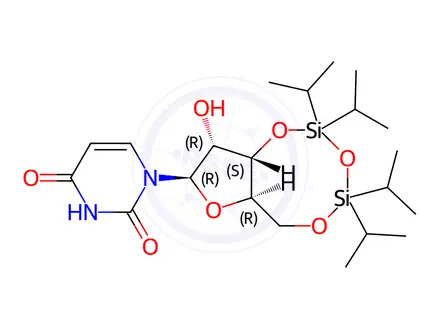 Chemical structure of 3',5'-O-(1,1,3,3-Tetraisopropyl-1,3-disiloxanediyl)uridine