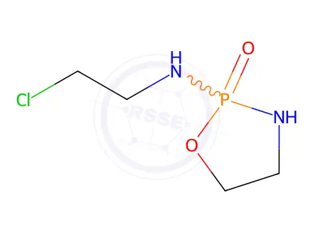 Chemical structure of 1,3,2-Oxazaphospholidin-2-amine,N-(2-chloroethyl)-,2-oxide