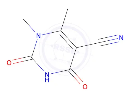 Chemical structure of 1,6-dimethyl-2,4-dioxo-1,2,3,4-tetrahydropyrimidine-5-carbonitrile