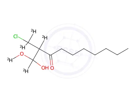 Chemical structure of rac-2-Octanoyl-3-Chloropropanediol-d5