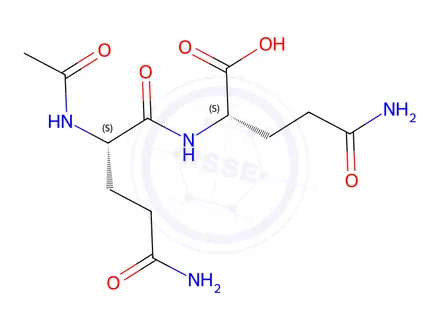 Chemical structure of Ac-Gln-Gln-OH