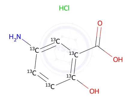 Chemical structure of Mesalazine-13C6 Hydrochloride