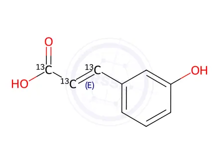 Chemical structure of m-Coumaric acid-[13C3]