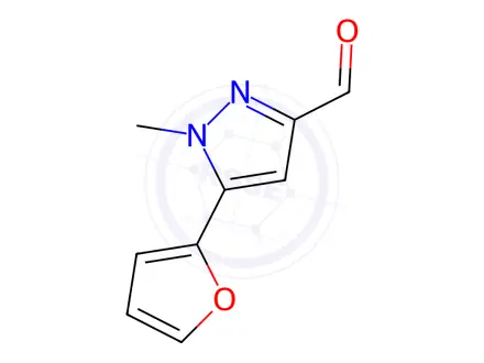 Chemical structure of 5-(Furan-2-yl)-1-methyl-1H-pyrazole-3-carbaldehyde