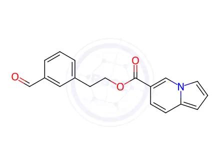 Chemical structure of 3-Formylphenethyl indolizine-6-carboxylate