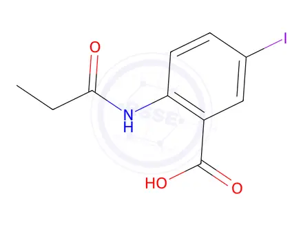 Chemical structure of 5-Iodo-2-propionamidobenzoic acid