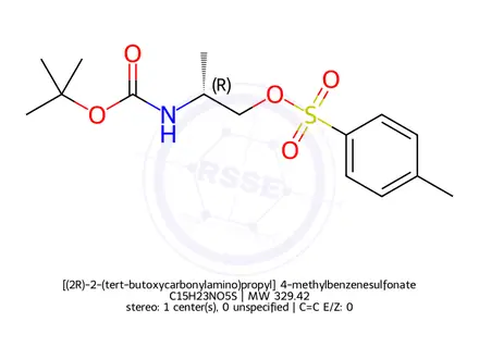 Chemical structure of [(2R)-2-(tert-butoxycarbonylamino)propyl] 4-methylbenzenesulfonate